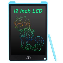 Coolzon LCD Writing Board, 12 Inch Colourful Screen Writing Tablet for Children Adults, Erasable LCD Drawing Board, Electronic Writing Board, Portable LCD Drawing Writing Tablet, Light Blue