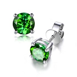 [JIANGXIN] Synthetic Emerald Fine Quality Single Earring, 925 k18 Silver, 18K Gold, 18K White Gold, Women, Adult, Deluxe, Simple, Cute, For Both Ears, Wife, Gift, Girlfriend, Birthday, Anniversary