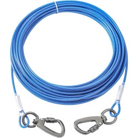 Miao Chuai 10FT Dog Tie-Out Cable for Small Dogs Up to 60 lbs - Chain 10ft 60Ibs, Blue