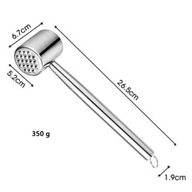 Abcsea 1 Piece Meat Hammer Stainless Steel Dishwasher Safe Meat Tenderiser Hammer Stainless Steel Dishwasher Safe Steak Hammer