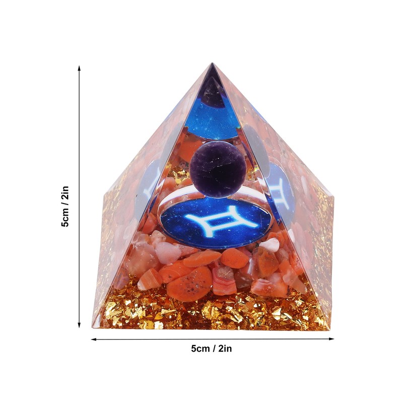 Constellation Pyramid Stone for Positive Energy Reduce Stress Chakra Resin