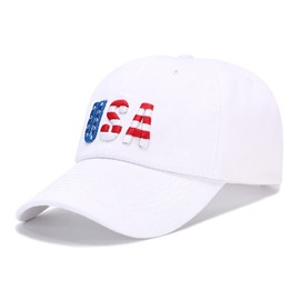 WODXCOR Fashion Baseball Cap New York and USA Embroidery 100% Cotton Adjustable Dad Hat Men and Women(2PCS)