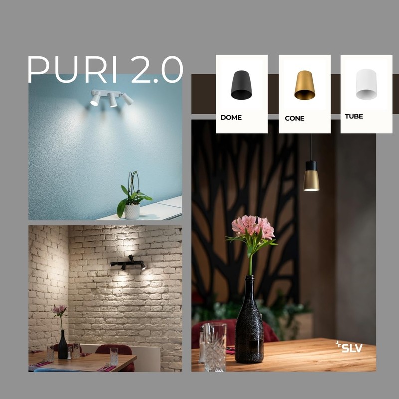 SLV PURI 2.0 CONE Rail Spotlight for 3 Phase Rail