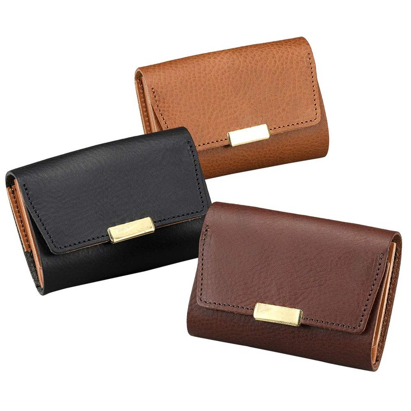 Ikenohata Silver Leather Shop OT-WS001 Minerva Box, Snack-Style Compact Wallet,
