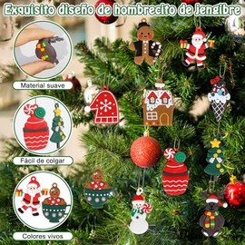 EUARD Qué Chula Navidad 10 Adornos de Galletas de Jengibre Suaves para Decorar tu Árbol - Incluye Cuerdas - Uso en Interiores y Exteriores