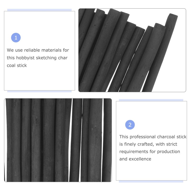 Operitacx Compressed Willow Charcoal for Artists, Shading Charcoal, Durable Drawing