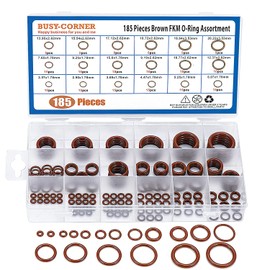 185 piezas FKM kit de juntas tóricas marrón, durómetro 75A, 18 tipos AS-568 tamaños estándar, ID 2,75 mm-20,22 mm, grosor 1,78 mm, 2,62 mm, 3,53 mm (185 piezas FKM ORING KIT)