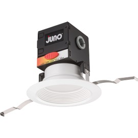 Juno JBK4 RD SWW5 90CRI CP6 MW M2 OneUP LED Downlight Series, 4-Inch, Baffle Trim, White
