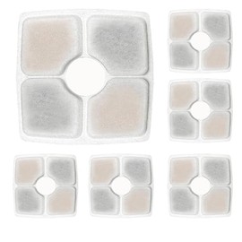 GoldTone Cat Water Fountain Filters Charcoal & Resin Replacement Filters Fits Square Flower Fountain 84oz/2.5L Cat Dog Pet Fountains (12 Pack)