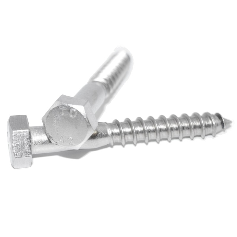 Hexagon Wood Screws 7 x 80 Pack of 10 Stainless
