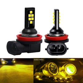 SOCAL-LED LIGHTING 2x H11 H8 LED Fog Light Bulb for Powersports Advanced 3030 SMD Bright Colorful Daytime Running DRL Lamp, Golden Yellow