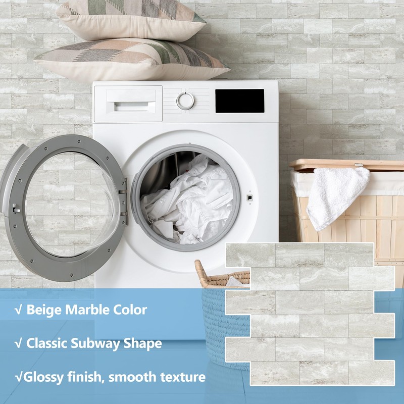 10-Pack Peel and Stick Tile Backsplash 12"X12" PVC Wall Tiles,