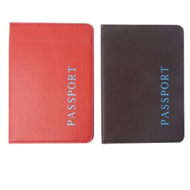 Honbay 2PCS Artificial Leather Passport Holder Cover Passport Case for Men and Women