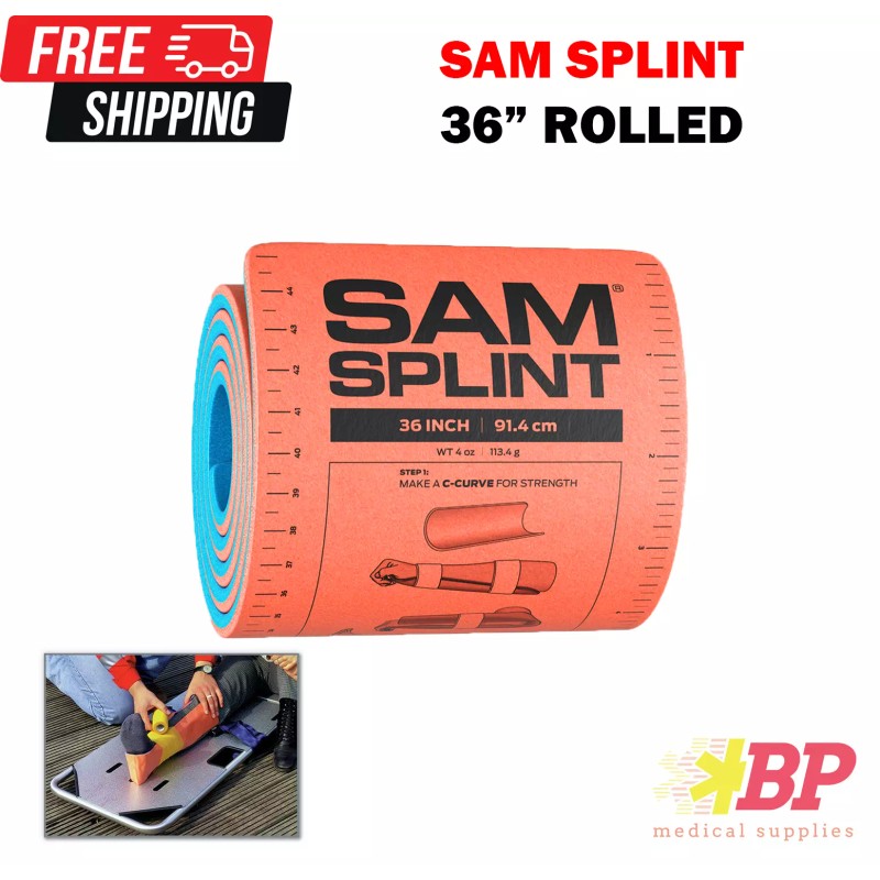 Sam Splint 36 inch Rolled Orange/Blue Emergency First Aid Injury