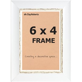 Picture Frame 6 x 4, White Vintage, Freestanding and Wall Mountable, 10 x 15 cm, 6x4 Picture Frames, White 6x4 Photo Frames, 4x6 Photo Collage Gallery Display