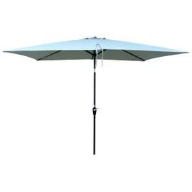 The Fellie Patio Umbrella 6 x 9FT Outdoor Umbrella with 6 Sturdy Ribs Table Market Umbrella with Tilt and Crank Outdoor Umbrella without Base for Garden, Deck, Backyard, Pool and Beach, Frosty Green