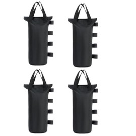TESSLOVE Industrial Grade Weight Bags, Sandbags, Leg Weights for Pop Up Tent, Patio Umbrella, Outdoor Furniture (Bags only, Sand Not Included) (4PCS-D20*50cm, Black)