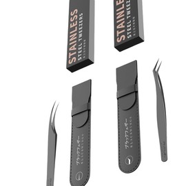 BLACKWINGS 2 Models Stainless Steel Eyelash Tweezers