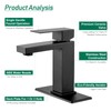 VOTON Bathroom Faucet Matte Black, Modern Single Handle Bathroom Faucets