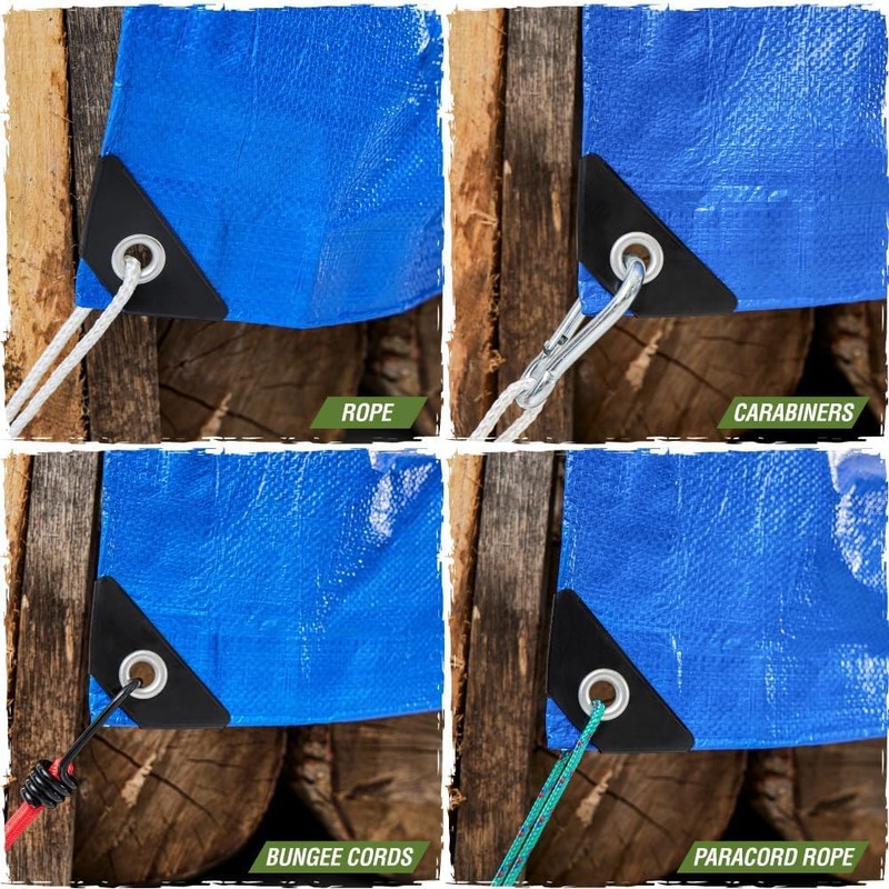 Protol 12x20 Feet Super Heavy Duty Tarp 8 Mil Blue-