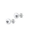 Sterling Silver Cute Oxidized Mini Heart Stud High Polished Earrings
