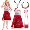 Moana Costume for Kids, Adventure Dress Up for Girls with