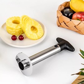 F/F Pineapple Corer, [Upgraded, Reinforced, Thicker Blade]Premium Pineapple Corer Remover (Black)