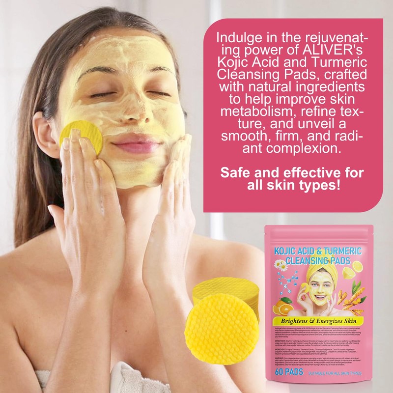 newseel Turmeric Cleansing Pads for Dark Spots,Turmeric Cleansing Pads for