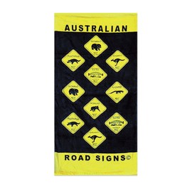 I Love Aus Beach Towel Road Sign