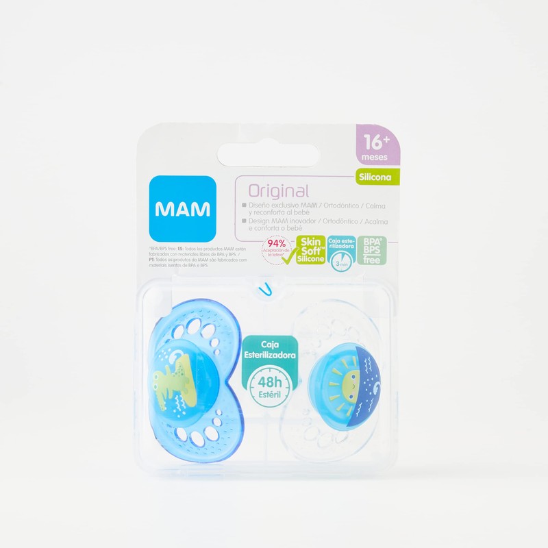 Mam Chupete Original Silic +16M 2U Azul