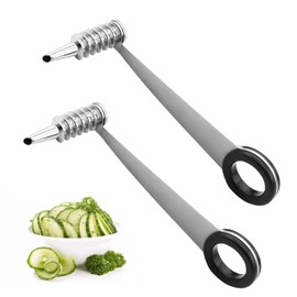 Casbomy Spiral Cutter, Vegetable Potato Spiral, Two Creative Stainless Steel Radish Cutter, Ideal for Cucumbers, Carrots and Apples, Spiral Cutter Potato Spiral with Safety Handle and Finger Guard