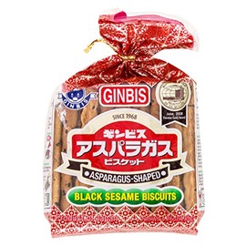 Ginbis Asparagus Shaped, Black Sesame Biscuits (4.76 Ounce)