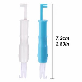 2 Pieces Sewing Needle Inserter Automatic Needle Threader Needle Threading Tool for Sewing Machine Blue and White by Jindizi