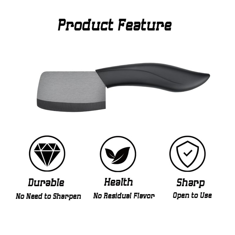 Ceramic Knife Mini Cleaver Nakiri Knife Black Small Paring Knife