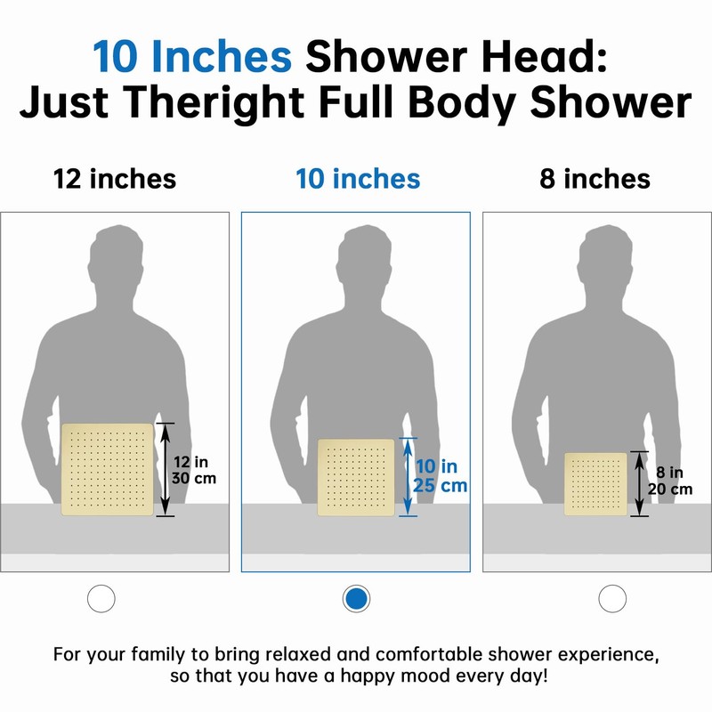 G-Promise All Metal 10 Inches Rainfall Shower Head with Handheld