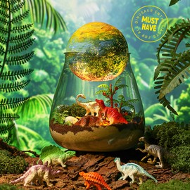 DIY-LAOESE Dinosaur Toy, Dinosaur Terrarium Set for Children with Moon Lamp Painting Set, Gift for Boys Aged 4, 5, 6, 7, 8, 9, 10, 11, 12 Years, Dinosaur Craft Set, Birthday Gift