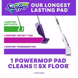 Swiffer PowerMop Multi-Surface Mopping Kit, Lavender (10 Pads, 2 Solutions)