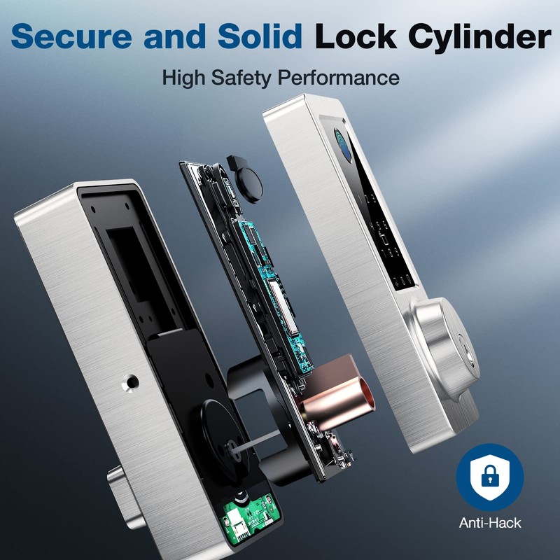 Fingerprint Keyless Entry Door Lock 6-in-1, Electronic Deadbolt with Auto-Lock,