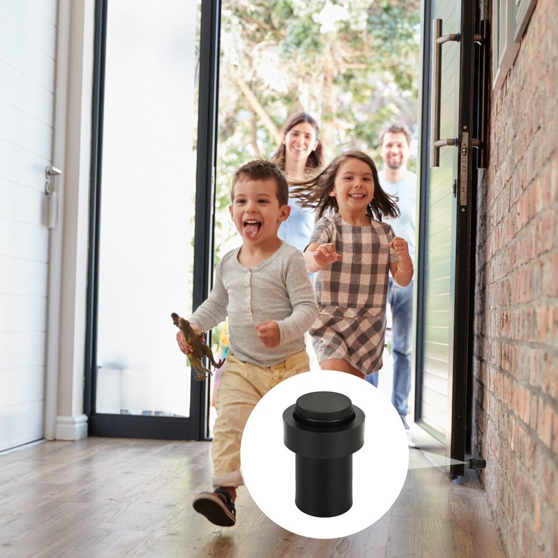 LDHHYH 6 PCS Black Door Stoppers, 2.3inch Stainless Steel Wall