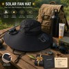 Solar Fan Wide Brim Hat for Outdoor Cooling – Polyester