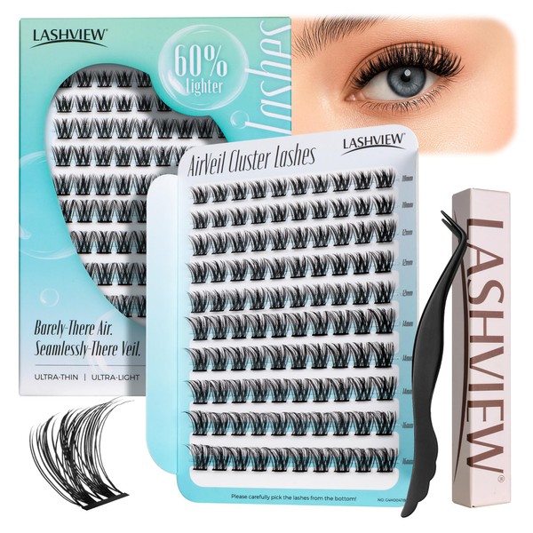 LASHVIEW Cluster Lashes,Lash Clusters Natural Look Cluster Lashes Extensions Super