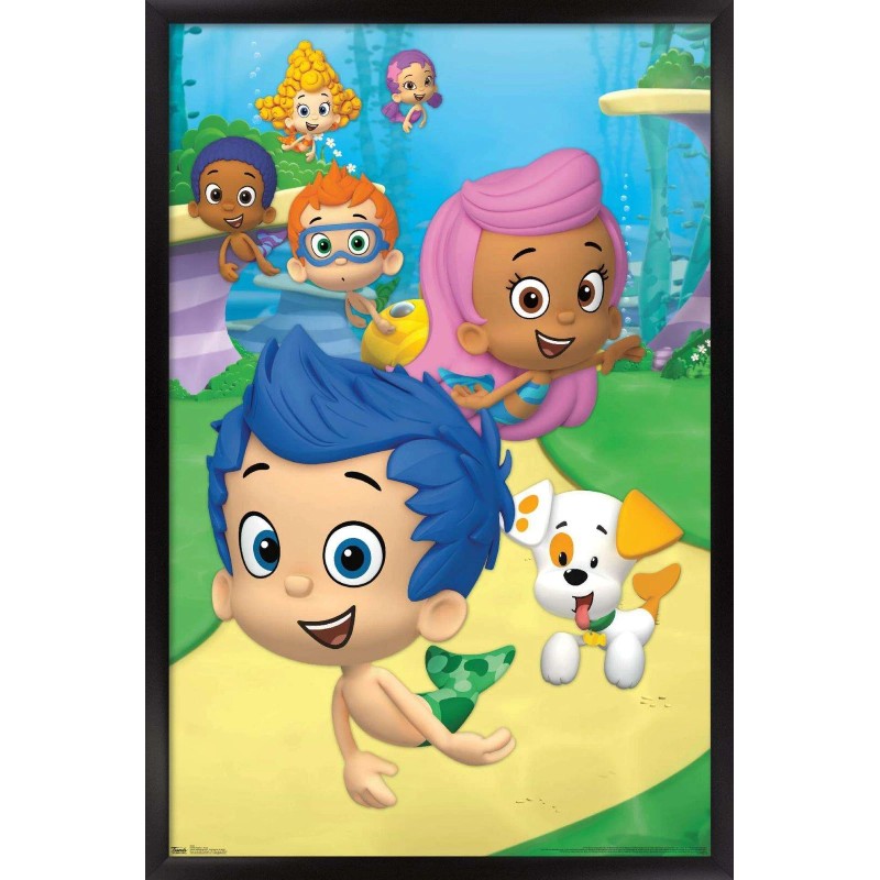 Nickelodeon Bubble Guppies - Group 14x22 Poster - Barnwood Framed