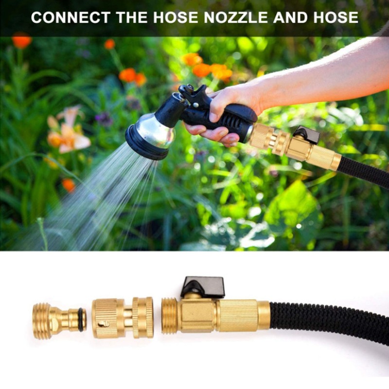 2PCS Water Hose Quick Connector Brass 3/4 Inch Male and