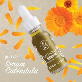 XAMANIA Serum Facial de Caléndula con Efecto Antioxidante y Antiedad. Estimula el Colágeno  Elastina, Skin Care para Piel Estresada o Madura. 15 ml   