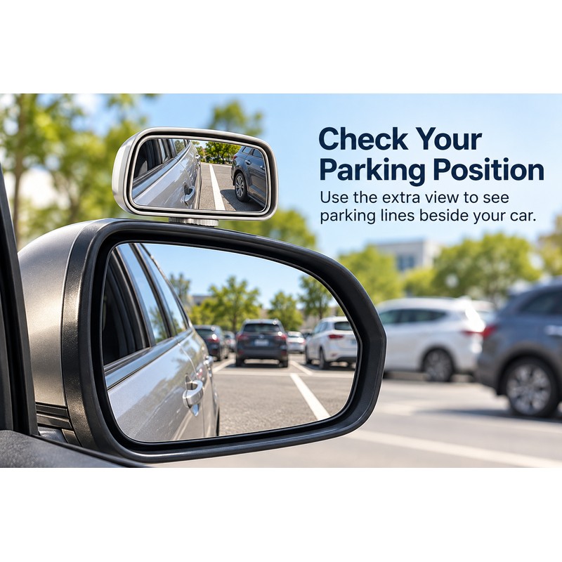 360° Adjustable Blind Spot Mirror for Cars – Wide-Angle Convex
