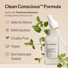 Honest Beauty Stay Hydrated Hyaluronic Acid  NMF Serum with 3 Types of Hyaluronic Acid  EWG Certified  Dermatologist Tested  Vegan  Cruelty Free  30  