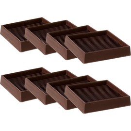 CalPalmy 3X3 Square Rubber Furniture Caster Cups with Anti-Sliding Floor Grip (Set of 8) - Customer Trusted Floor Pads for Furniture Legs and Furniture Floor Protectors