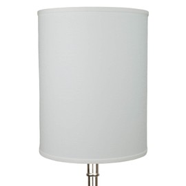 FenchelShades.com 14" Top Diameter x 14" Bottom Diameter 18" Height Cylinder Drum Lampshade USA Made (Designer Linen Off White)
