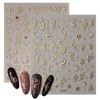 2 Sheets 5D Embossed Snake Nail Stickers Gold Star Nail