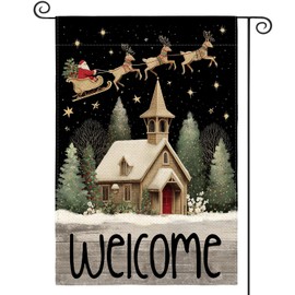 AVOIN colorlife Christmas Garden Flag 12x18 Inch Double Sided Outside, Winter Holiday Welcome Yard Outdoor Flag